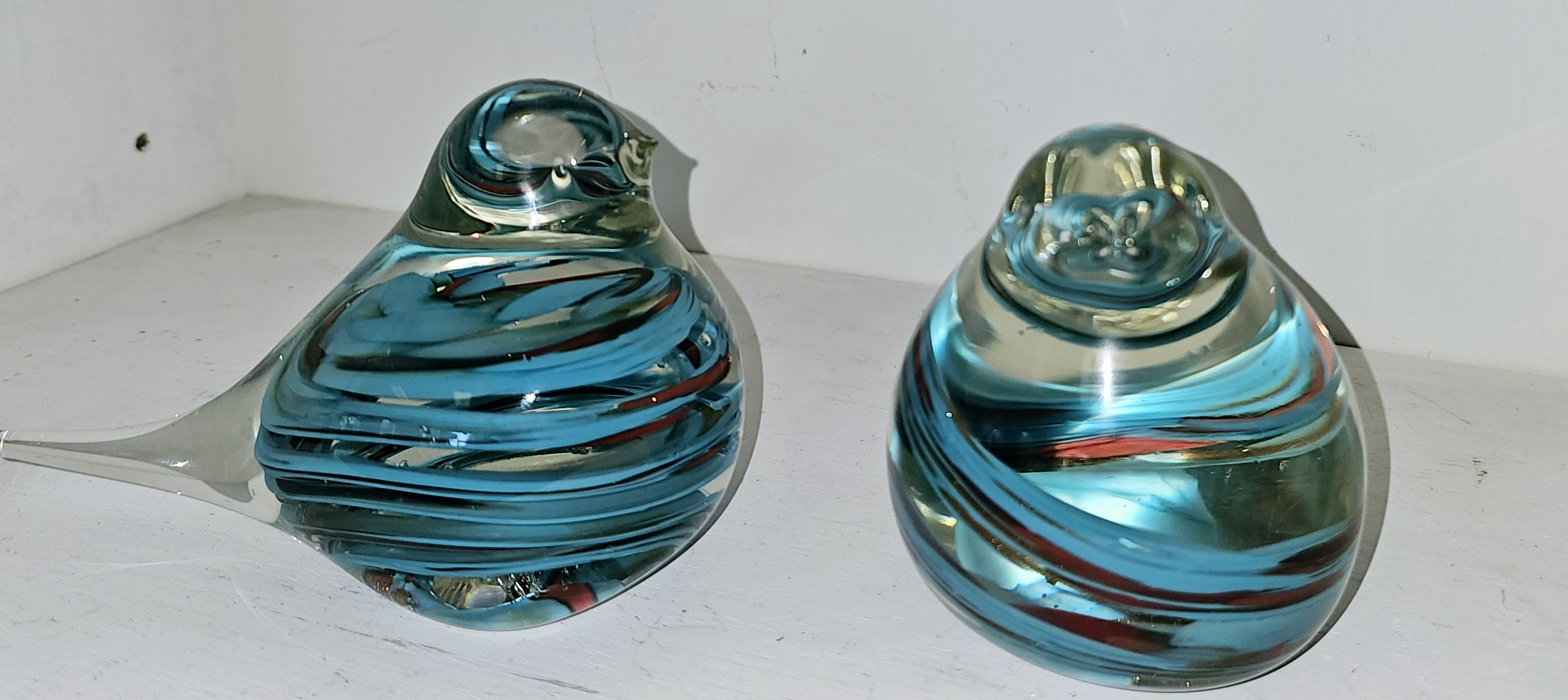 Glass Bird clear and blue