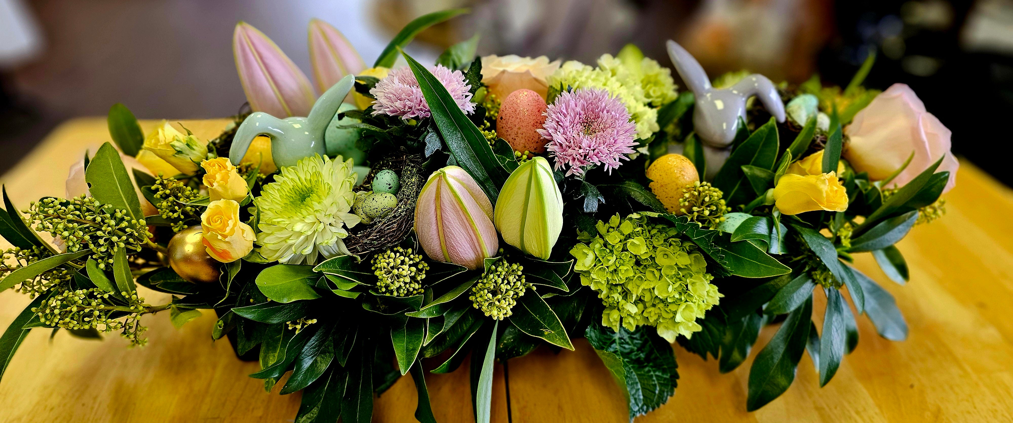 Hoppy thoughts and Bunny wishes centerpiece