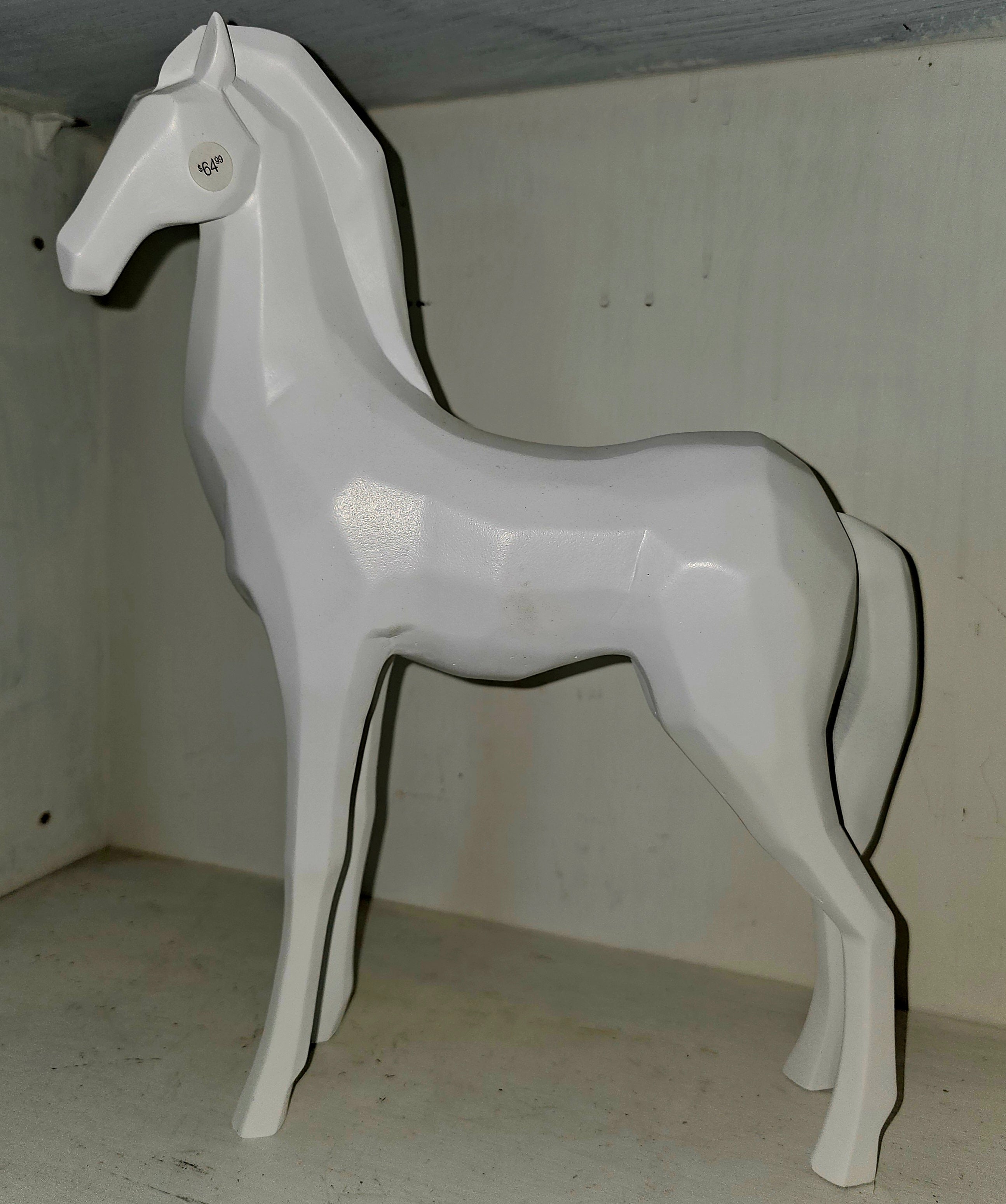 Carved Angle Horse Decor Sculpture